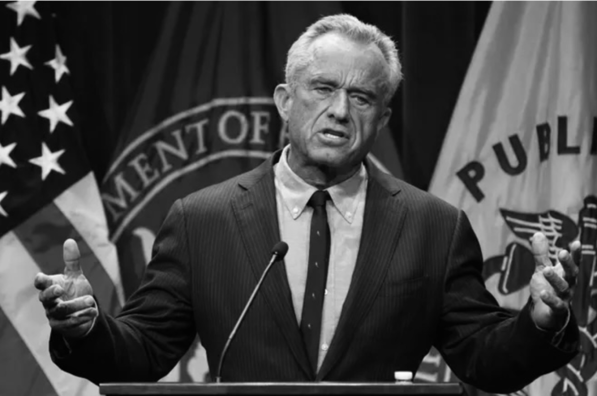 RFK Jr. speaking at press conference.
