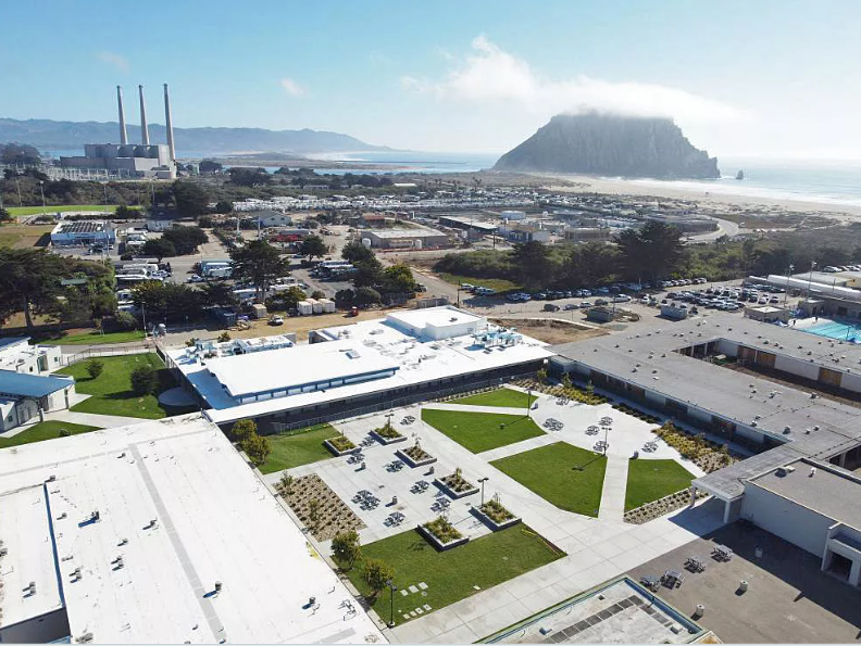 Picture of Morro Bay High School from above.
