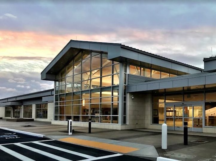 The San Luis Obispo Airport during a sunrise.