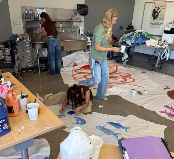 ASB Publicity students working on posters for spirit week.