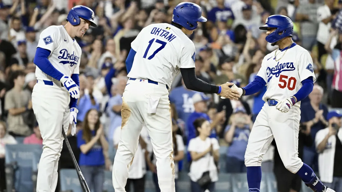The Dodgers, after winning a playoff game.
