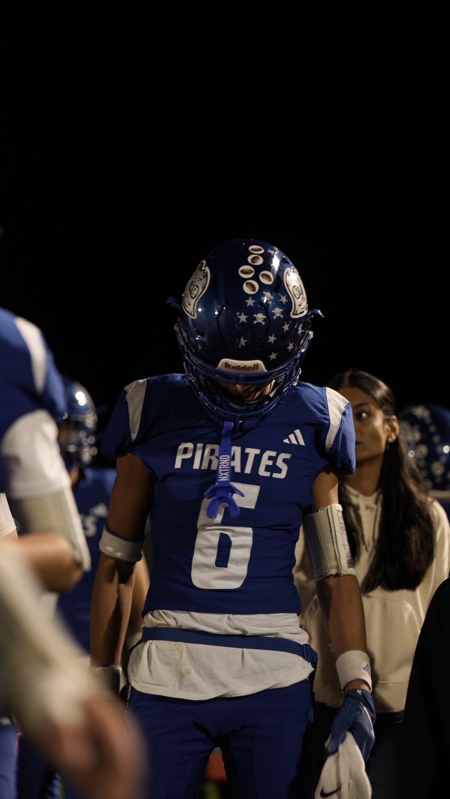  Tony Campanario walks out after halftime, focused on the next two quarters.
