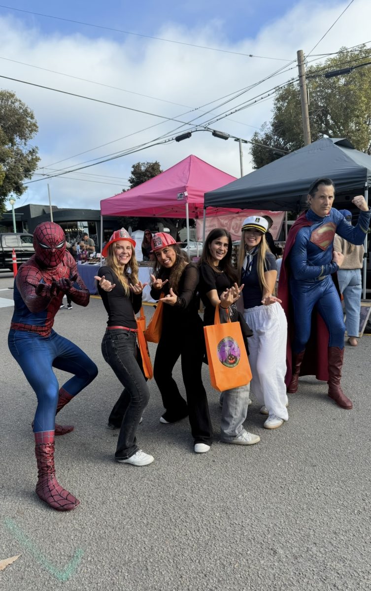 Hilary Abdel and her friends that met Spiderman and Superman. (Photo Credit: Loren Leidenger)
