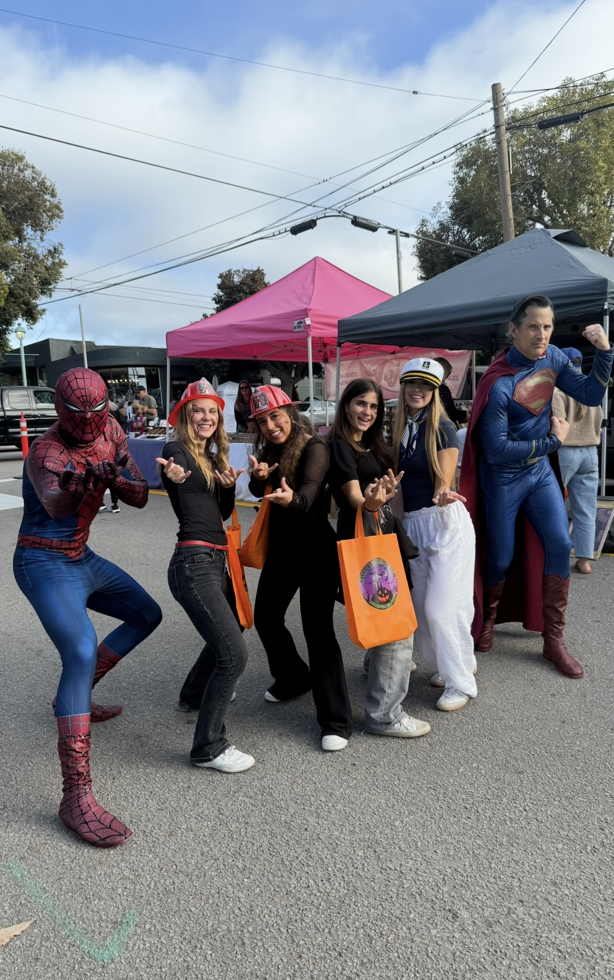 Hilary Abdel and her friends that met Spiderman and Superman. (Photo Credit: Loren Leidenger)
