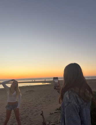 Mollie Lange taking pictures with her friends over winter break.
