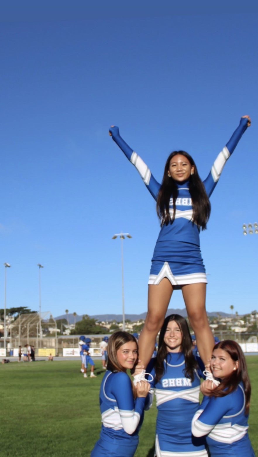 Stunt Cheer leaders during practice 
(Source: Hailey Pascua)
