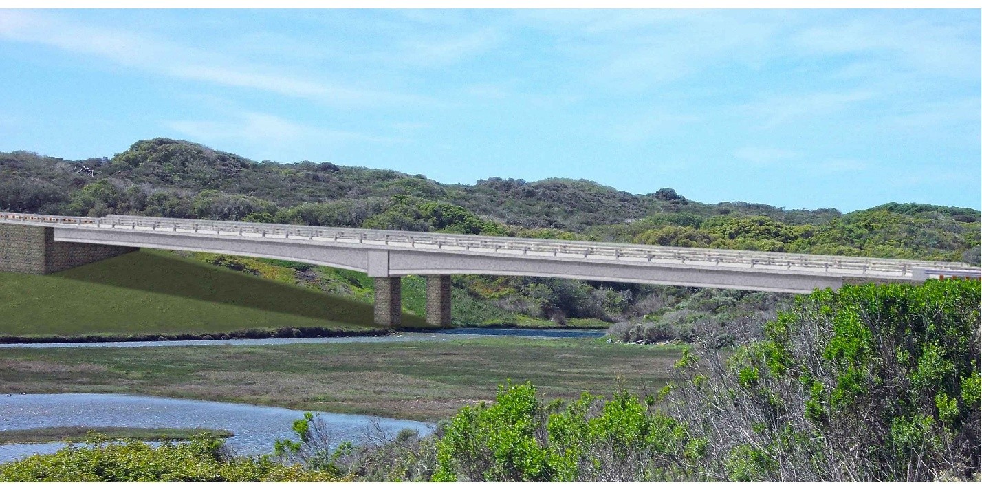 Architectural rendering of the South Bay Boulevard at Los Osos Creek Bridge Replacement Project.