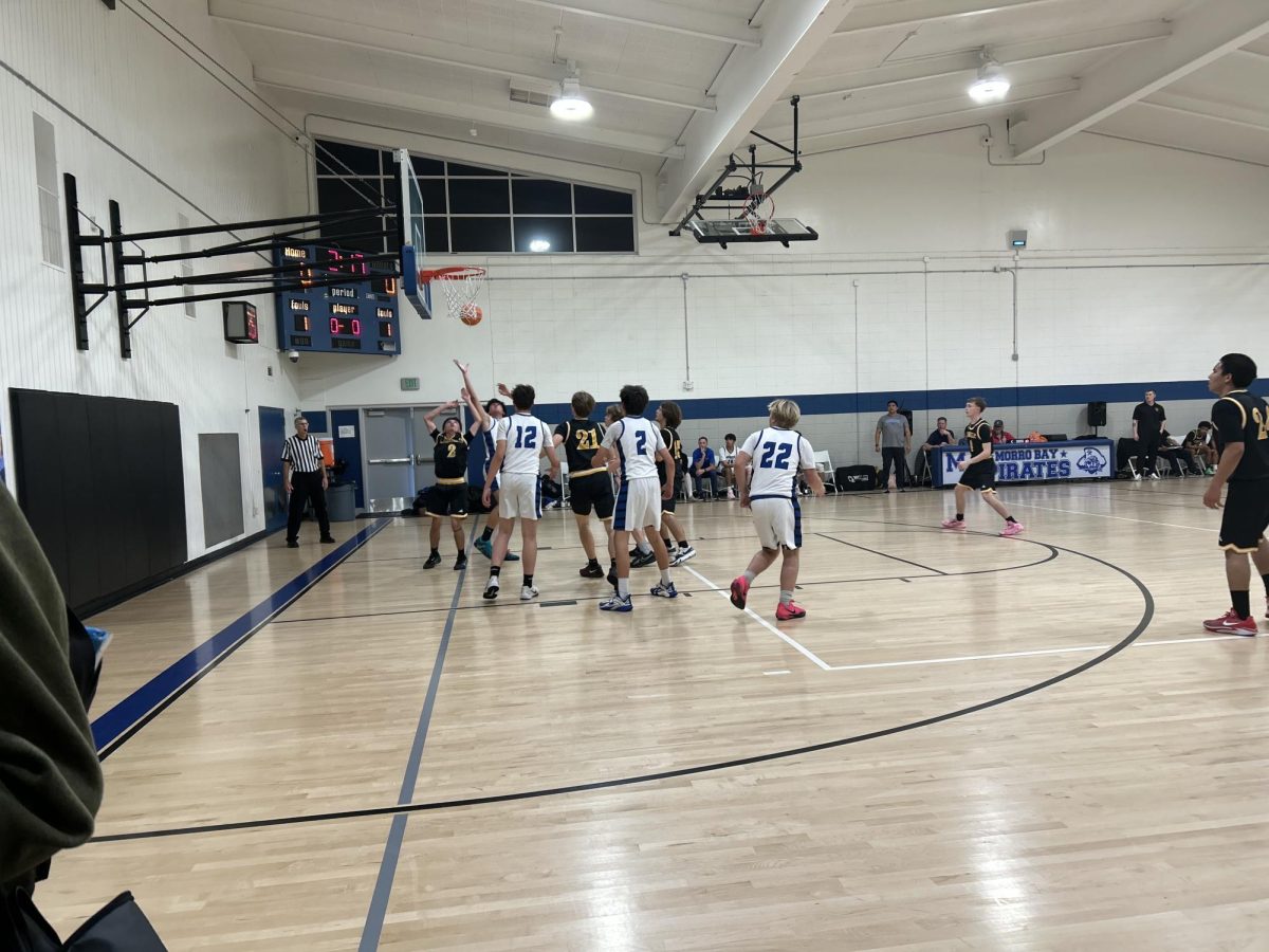 Morro Bay goes up for a rebound against Cabrillo.