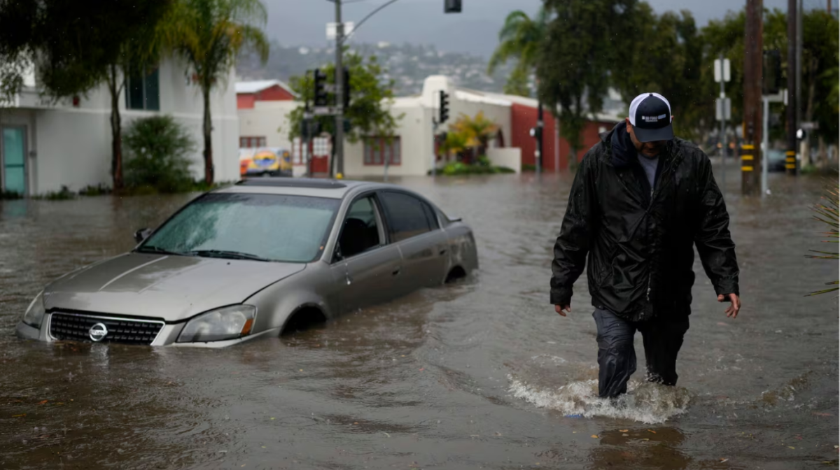 Streets flooded in Santa Barbara.