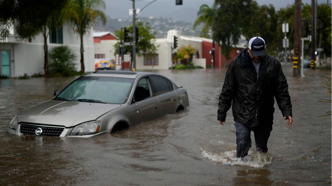 Streets flooded in Santa Barbara.