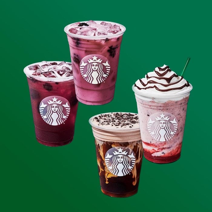 Starbucks' Valentines day drinks. 