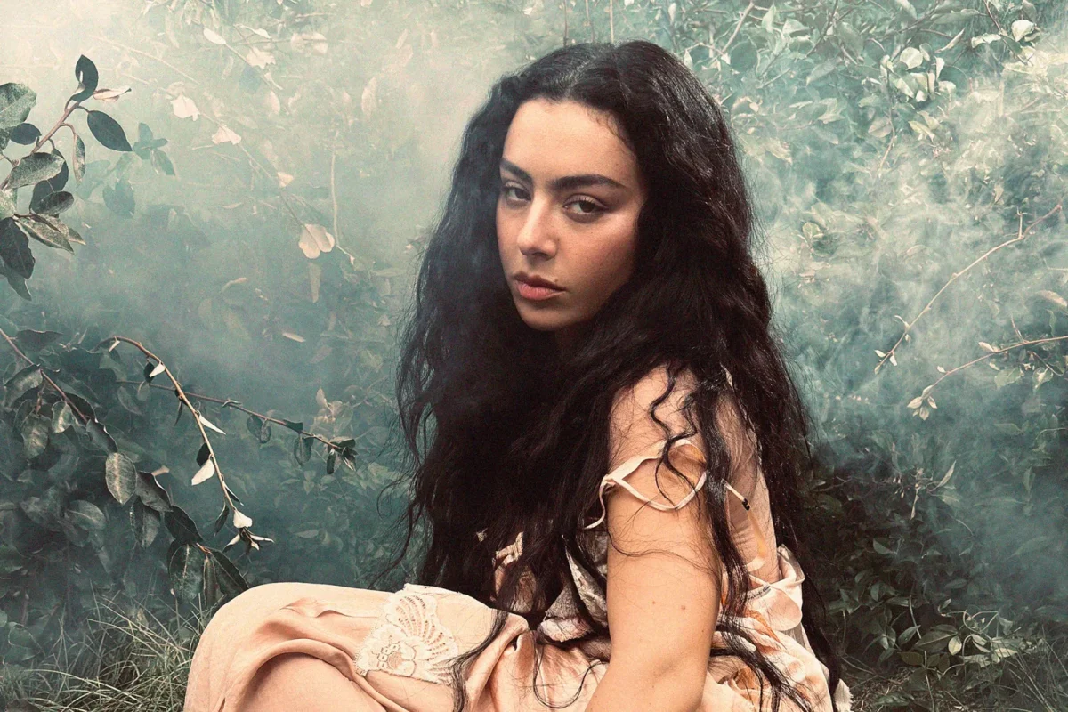 Charli posing on the Wuthering Heights album cover.