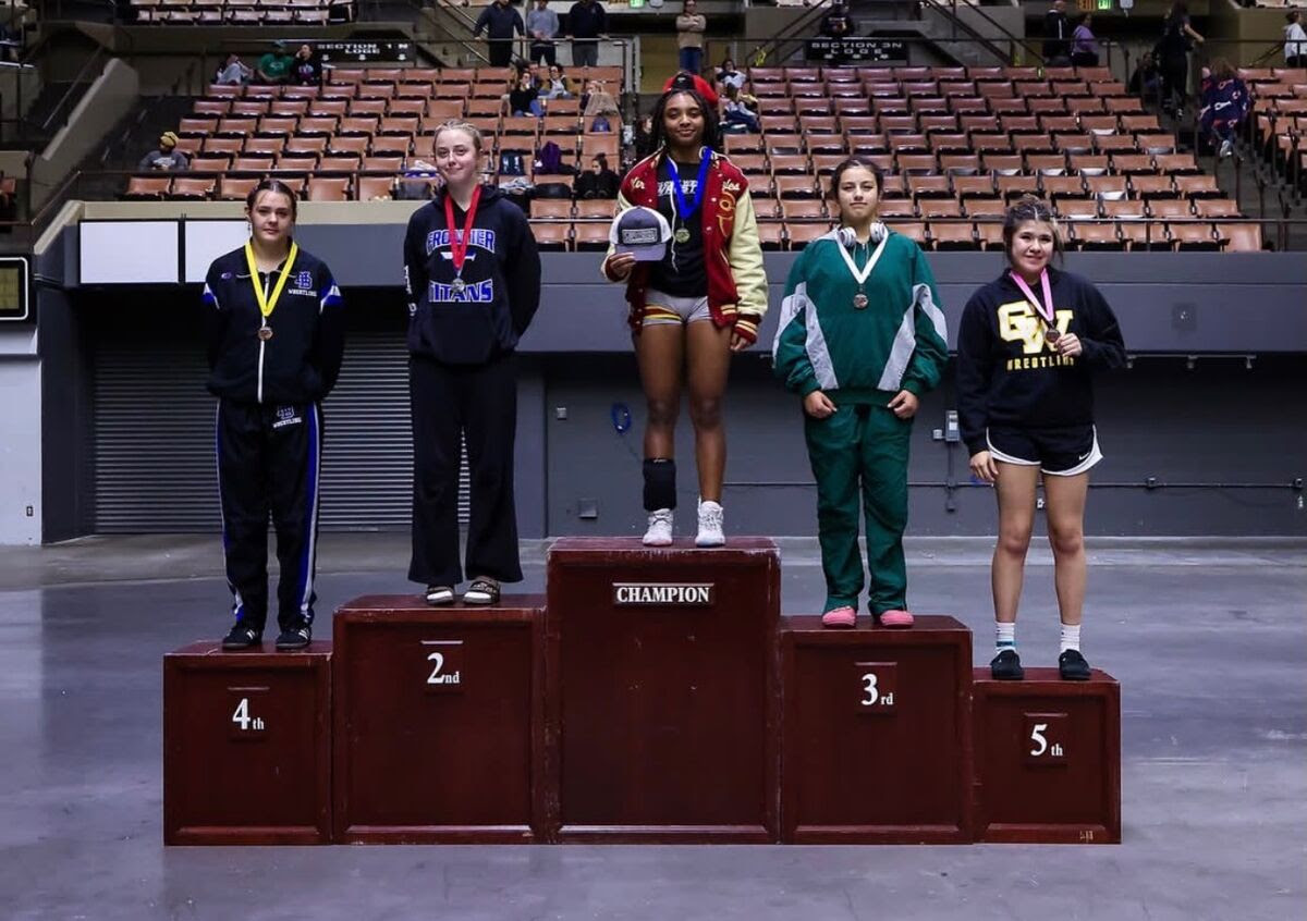 Abby Tuller in 4th place at the tournament. [Credit: MBHS Friday Update]