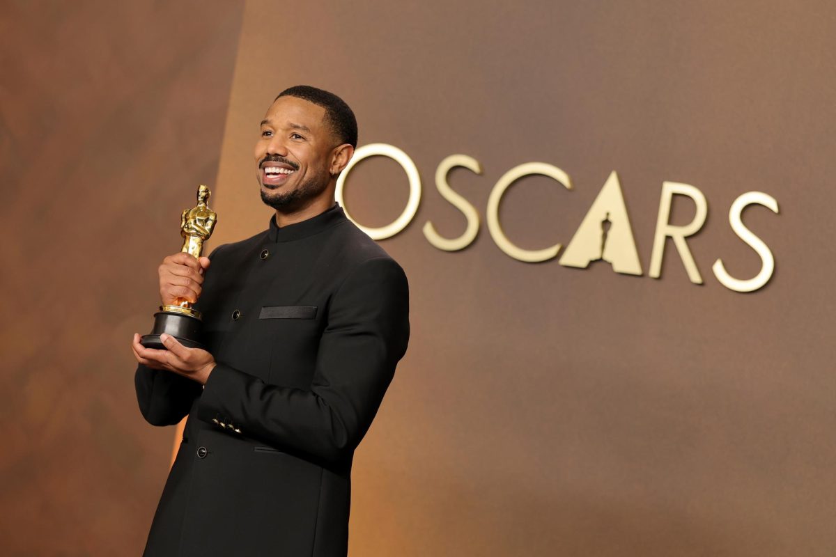 Jordan standing proud with his Oscar.